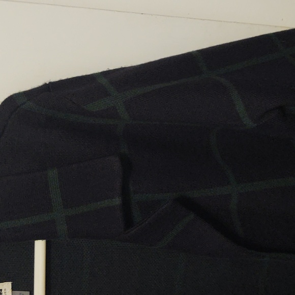 Anne Klein Navy and Green Blazer style cardigan sweater size L - Picture 3 of 7